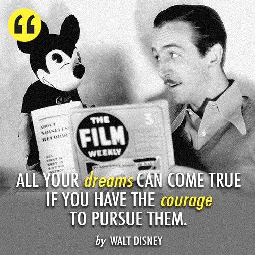 Walt Disney  Quote (About success inspirational goal dream disney courage)
