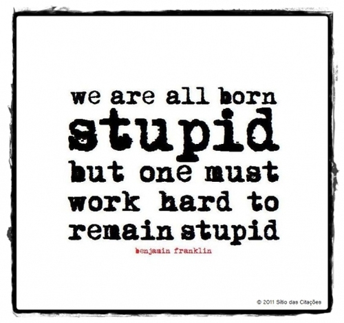 Benjamin Franklin  Quote (About work hard stupid hard working born)