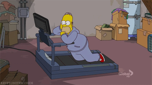 The Simpsons  Quote (About tv running lazy gym)