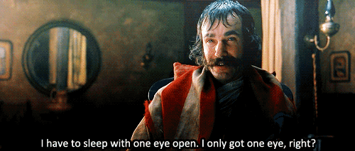 Gangs of New York (2002)  Quote (About sleep one eye gifs)