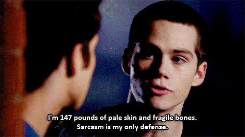 Teen Wolf  Quote (About sarcasm pale skin gifs defense 147 pounds)