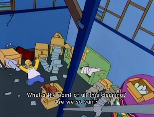 The Simpsons  Quote (About vain cleaning clean)