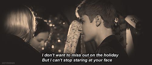 Justin Bieber Mistletoe Quote (About xmas staring pretty love holiday gifs face date christmas song christmas)