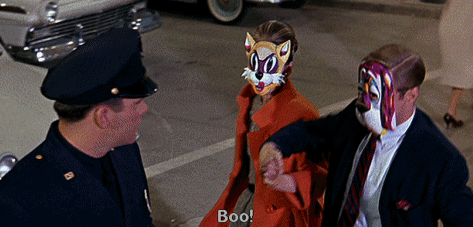 Breakfast at Tiffanys (1961) Quote (About thief steal police mask gifs dog mask cat mask cat)