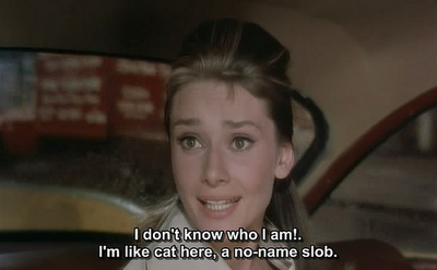 Breakfast at Tiffanys (1961) Quote (About who i am who am I who slob sad no name cat)