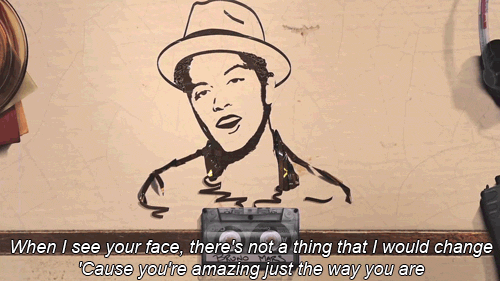 Bruno Mars Just The Way You Are Quote (About pretty just the way you are girls gif face change beautiful be yourself)