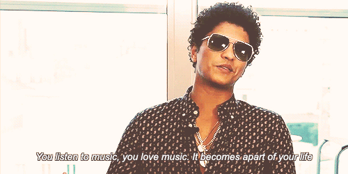Bruno Mars  Quote (About singers sing music listen life gifs)