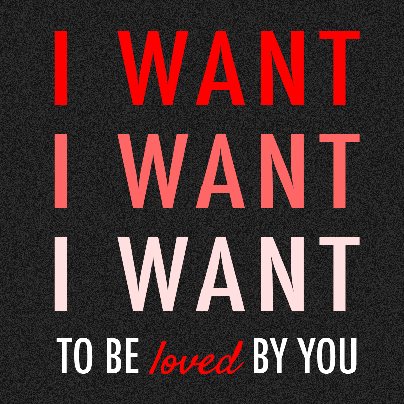 One Direction I Want Quote (About typography red loved love i want hope desire crazy)