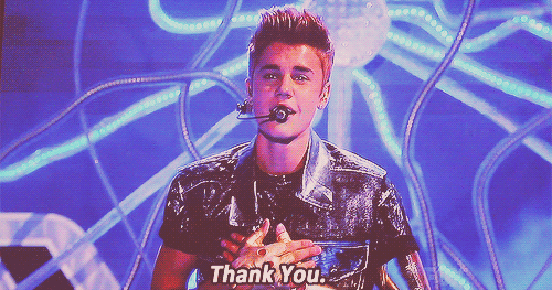 Justin Bieber  Quote (About thanksgiving thanks thank you gifs fans concert)