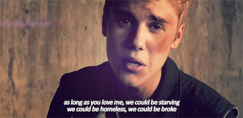 Justin Bieber As Long As You Love Me Quote (About starving real love mv music video love me love homeless gifs broke)