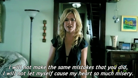 Kelly Clarkson, Because Of You Quote (About tears sad mistakes misery miserable hurt heart breaking heart cry again)