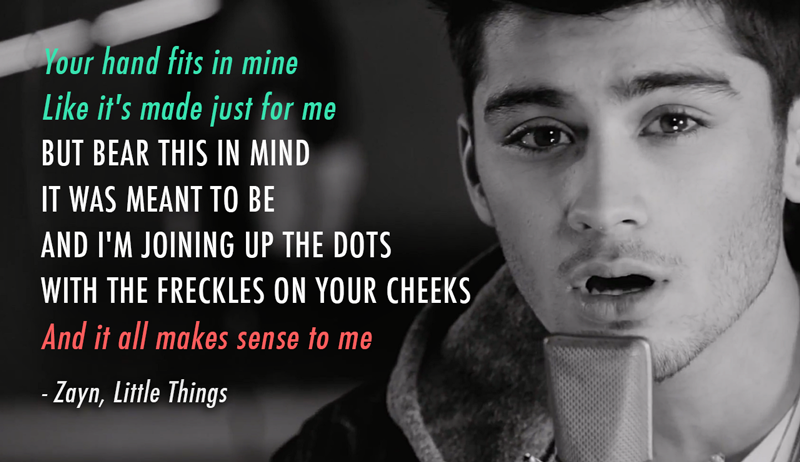 Little Things Quote (About solo make sense lyricss hand freckles dots cheeks)