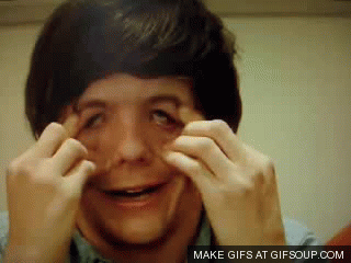 Louis Tomlinson Quote (About scary lol gifs funny face expression face)