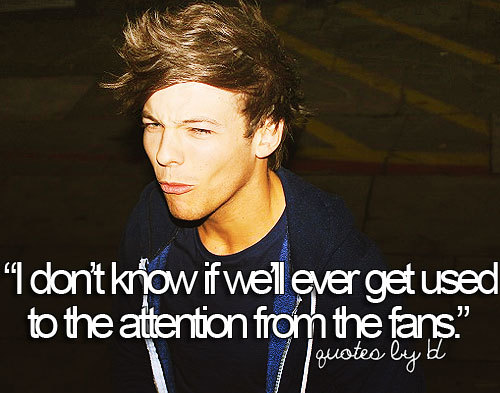 Louis Tomlinson Quote (About support love fans fan famous fame attention)