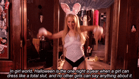 Halloween is the one night a year when a girl can dress like a total slut GIF Mean Girls