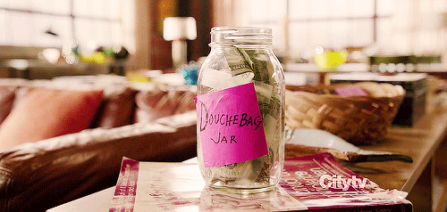 New Girl Quote (About money gifs doughbag jar doughbag)