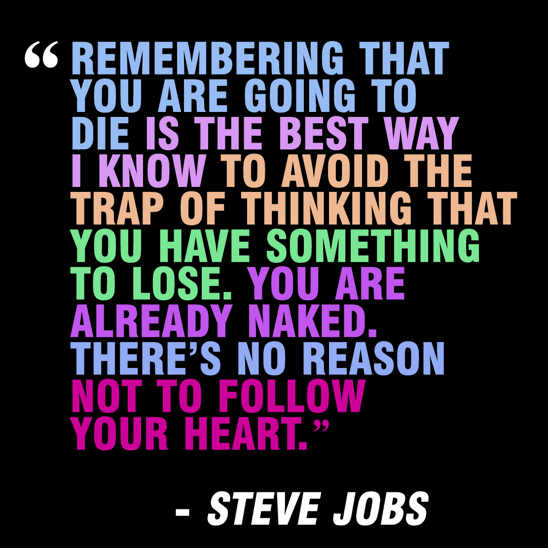 Steve Jobs  Quote (About university trap success stanford speech naked lose life inspirational heart)