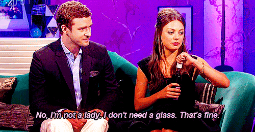 Mila Kunis  Quote (About man lady glass gifs drinking bar alcohol)