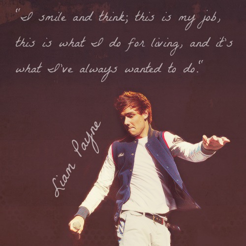 Liam Payne  Quote (About smile living job fame career)