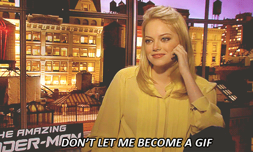 Emma Stone  Quote (About yum The Amazing Spider Man interview gifs)