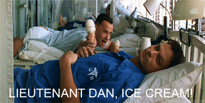 Forrest Gump (1994)  Quote (About Lieutenant Dan ice cream gifs funny food)