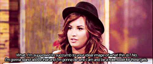 Demi Lovato  Quote (About young rolemodel too thin thin succumb slim rolemodel inspirational ideal gifs be yourself)