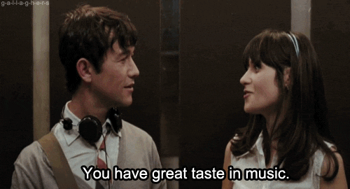 (500) Days of Summer (2009)  Quote (About song music great taste gifs flirt elevator)