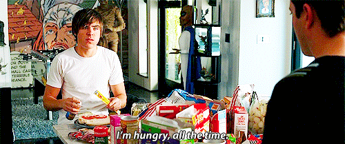 17 Again (2009) Quote (About hungry gifs food eating cream)