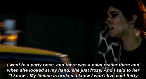 Factory Girl (2006) Quote (About sad palm reader lifeline gifs fortune telling 30 years old)