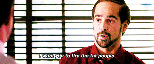 Horrible Bosses (2011) Quote (About mean human resources HR gifs firing people fire fat people)