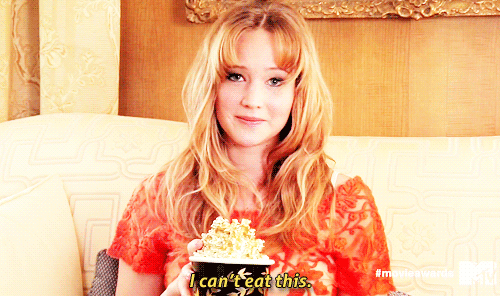 Jennifer Lawrence Quote (About popcorn MTV award gifs eat)