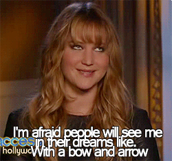 Jennifer Lawrence Quote (About hunger game gifs fans bow and arrow)