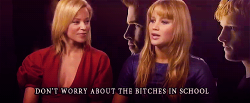 Jennifer Lawrence Quote (About school gifs bitches)