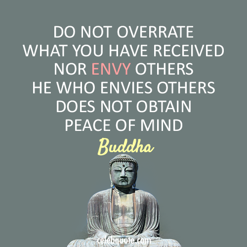 Buddha Quote (About peace jealous envy)