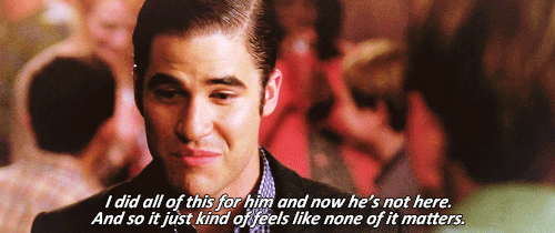 Glee Quote (About sad love gifs feelings)
