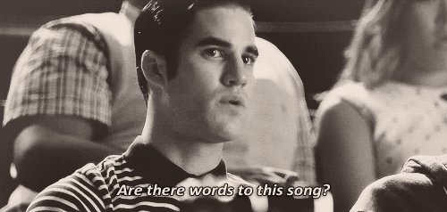 Glee Quote (About words song gifs)