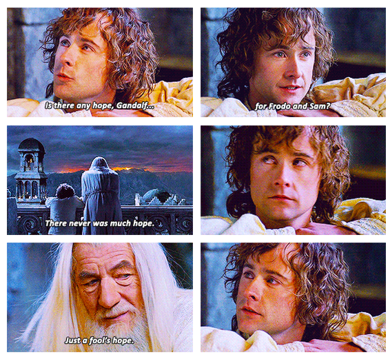 The Lord of the Rings: The Return of the King (2003) Quote (About Sam risk hope Frodo fool)