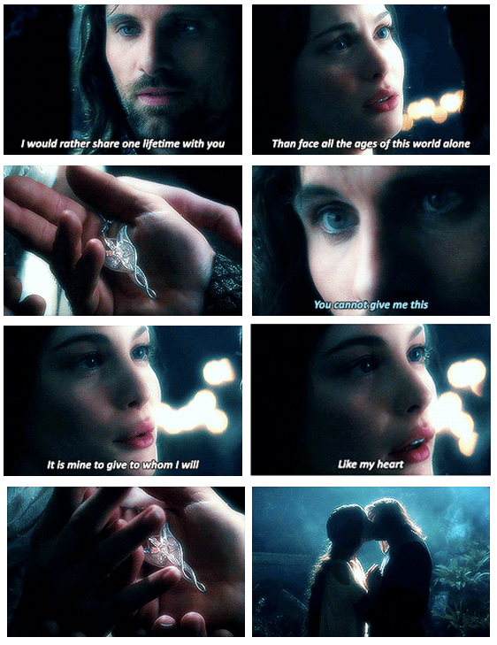The Lord of the Rings: The Fellowship of the Ring (2001) Quote (About pendant love lifetime kissing)