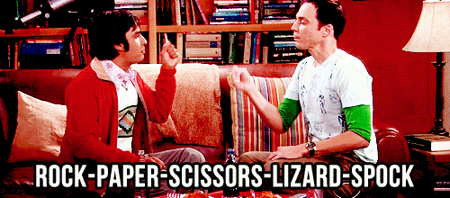 The Big Bang Theory Quote (About rock paper scissors gifs)