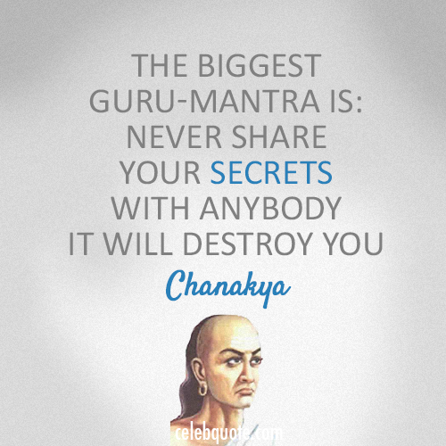 Chanakya Quote (About secret)
