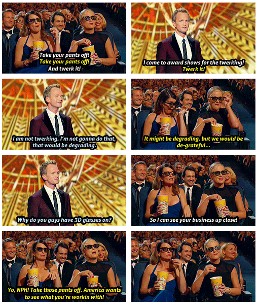 Emmy Awards 2013 Quote (About tweak Miley Cyrus lol funny 3D glasses)