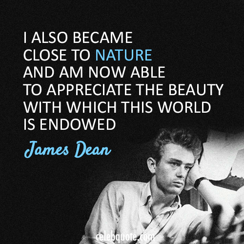 James Dean Quote (About world nature beauty)