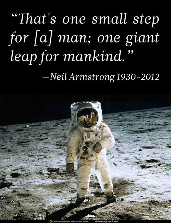 Neil Armstrong Quote (About space small step mankind)