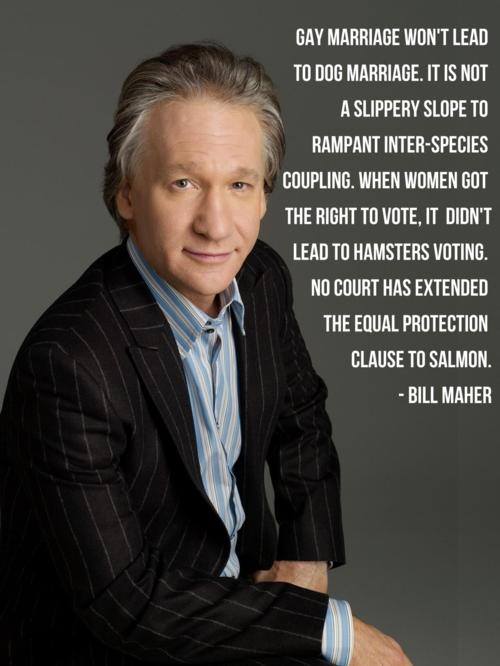 Bill Maher Quote (About same sex marriage LGBT gay)