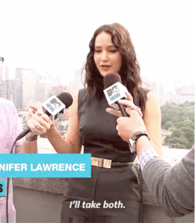 Jennifer Lawrence Quote (About mics interview both)